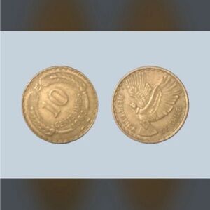 Vintage 10 Centavos Coin 1963